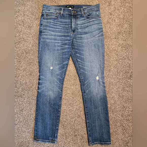 Madewell stretchy distressed blue denim skinny jeans size 33 in great condition - Picture 3 of 7